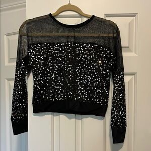 Black Sequin Sheer Two Piece Dance Costume